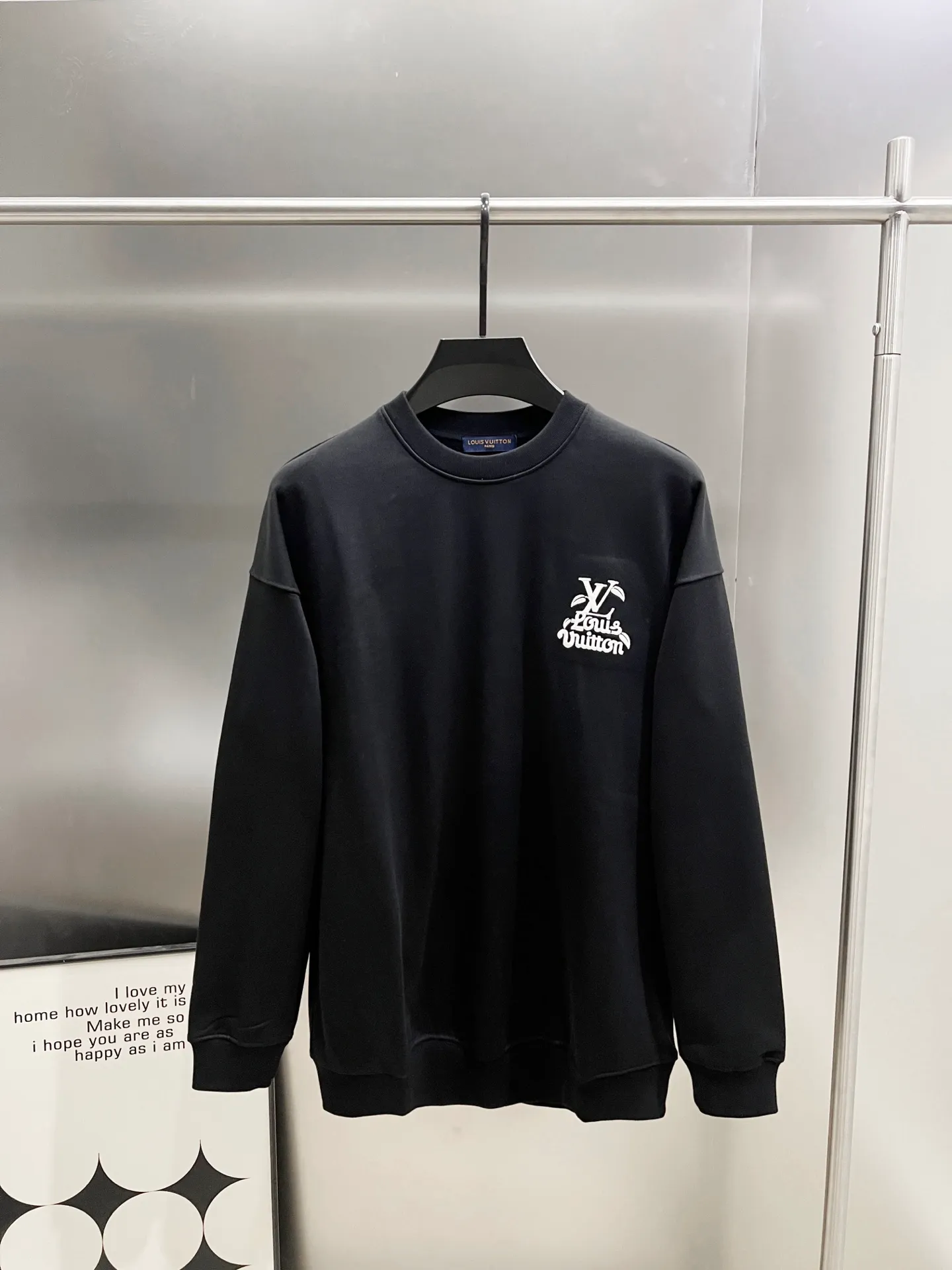 🅿️290 1v Louis* 2025 autumn and winter new style, customized 430g double yarn fabric, round neck long-sleeved sweatshirt, colorful three-dimensional towel embroidery design, high-end version! The same loose version for men and women S M L XL XXL five sizes color black white